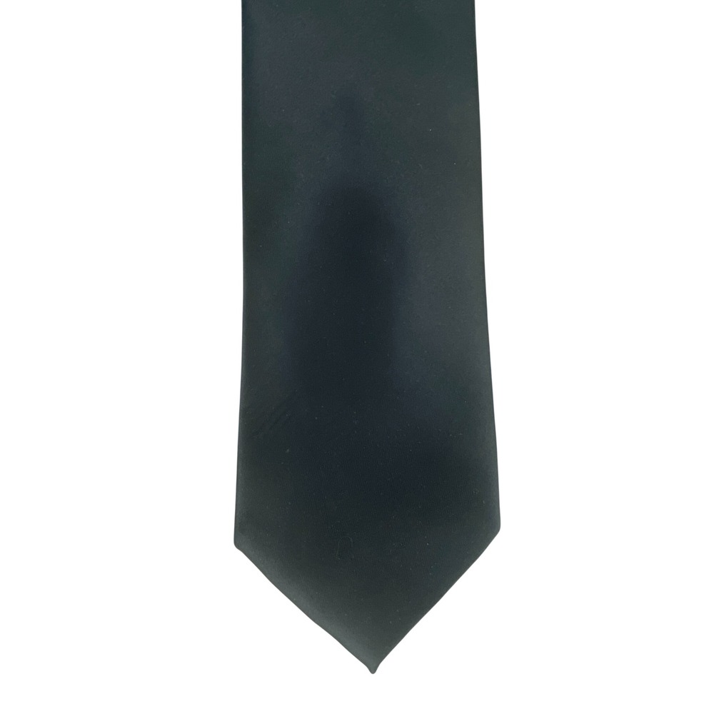 Geoffrey Beene Mens Necktie Solid Black Formal Satin Poly Tie 58x3.5 Classic